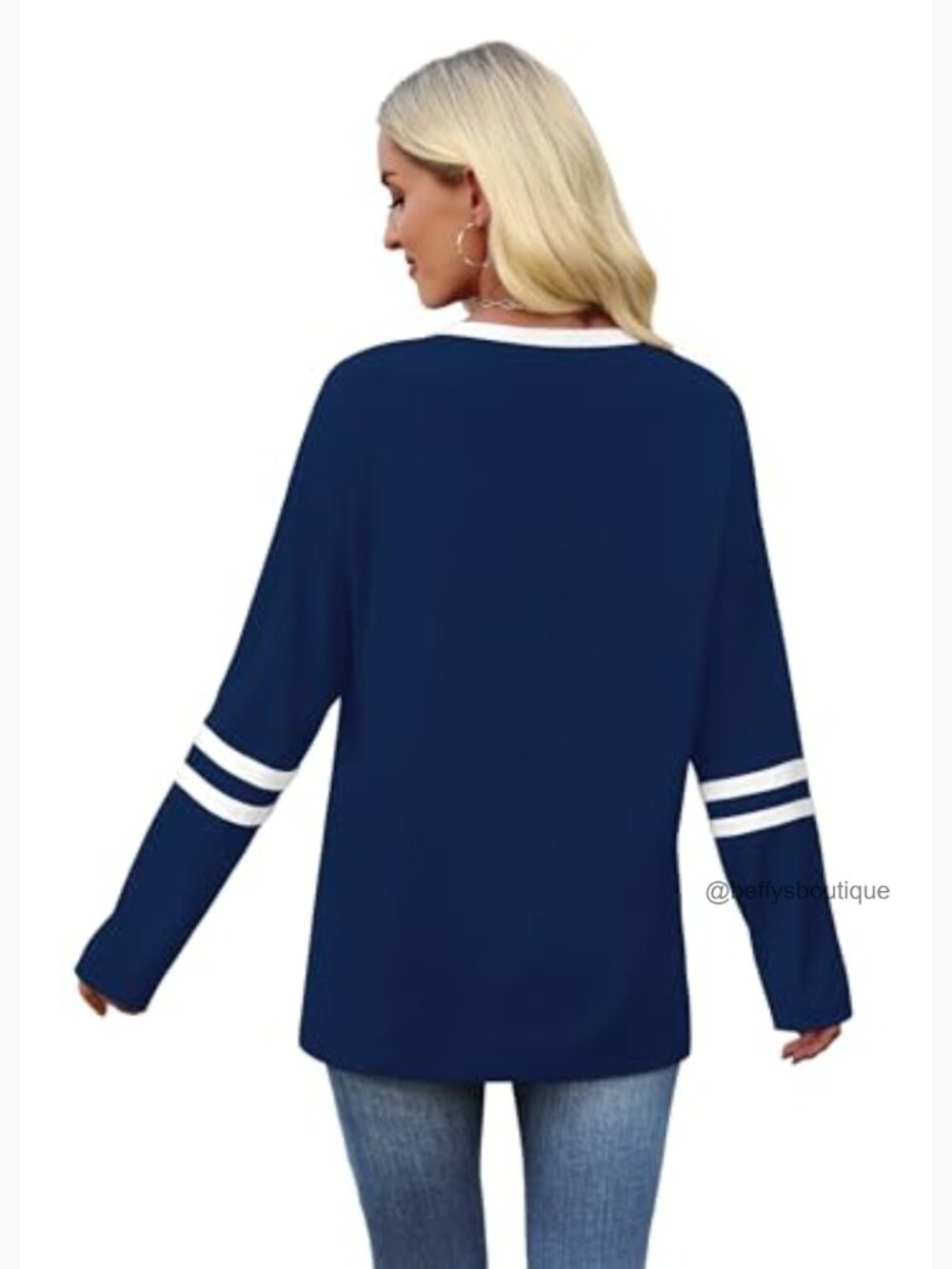 Long Sleeve Tops for Women Casual Color Block Tee Tunic Blouse Streetwear - Picture 4 of 7